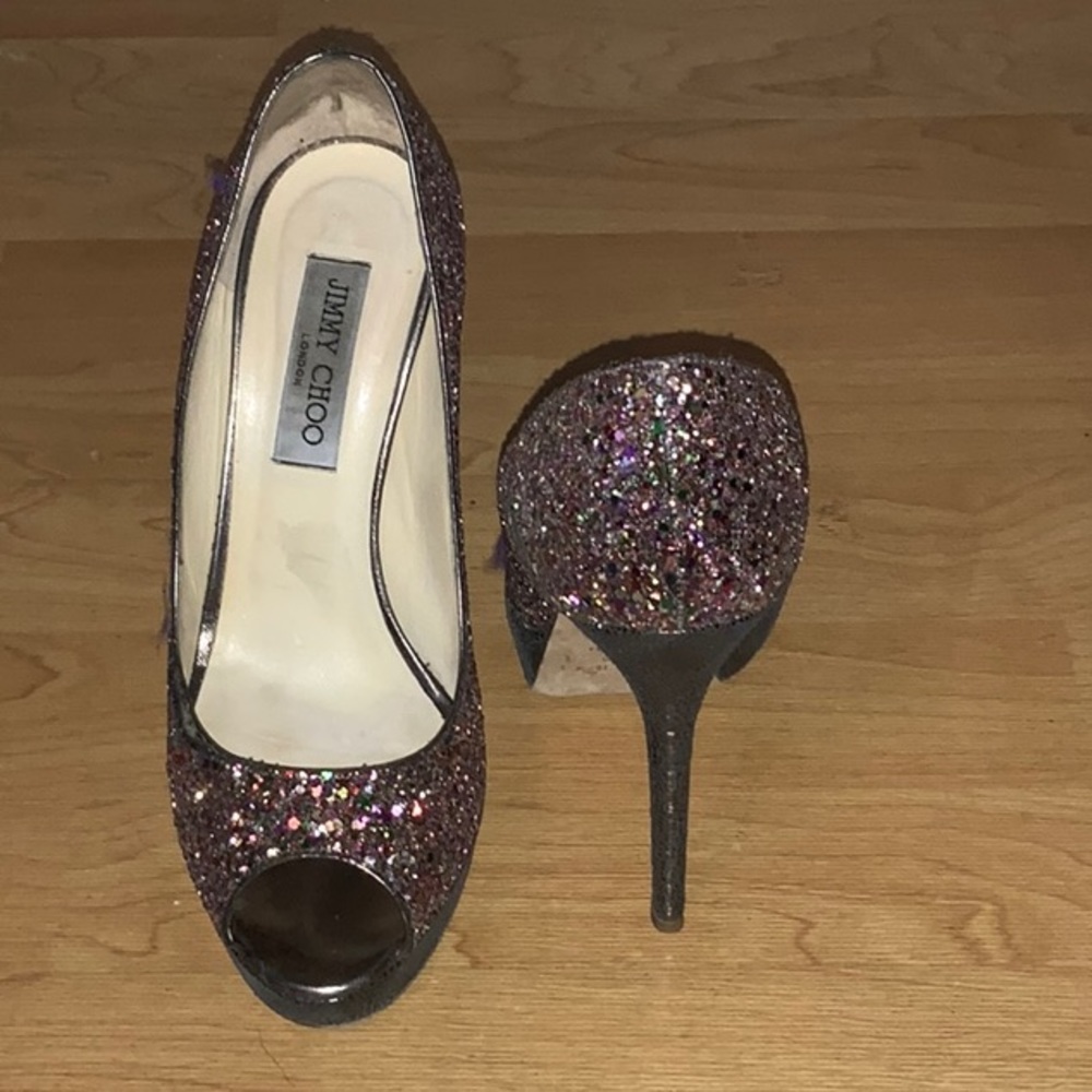 Jimmy Choo glitter heels
